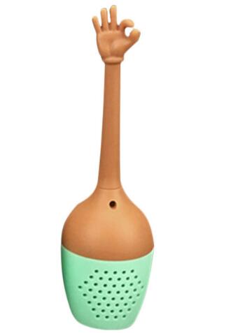 Grappig handgebaar in de vorm van een thee-ei, siliconen theezeefje, losse kruiden, kruidenhouder, theezetgereedschap voor theekopje, theepot: Stijl 2