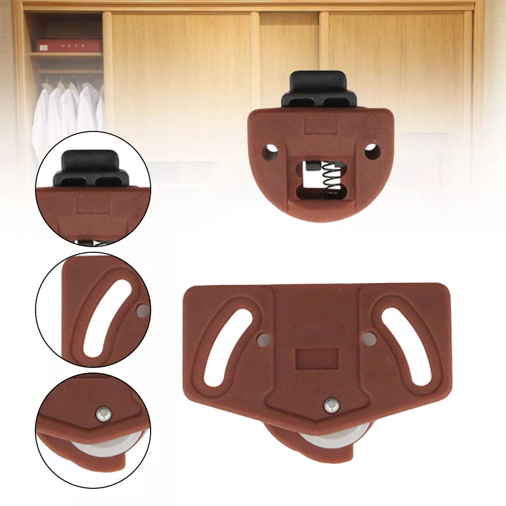 4/8Pair Ruote per porte scorrevoli Guide Porta scorrevole per armadio Ruota per ingranaggi e guida per porte scorrevoli Rullo per armadio per mobili