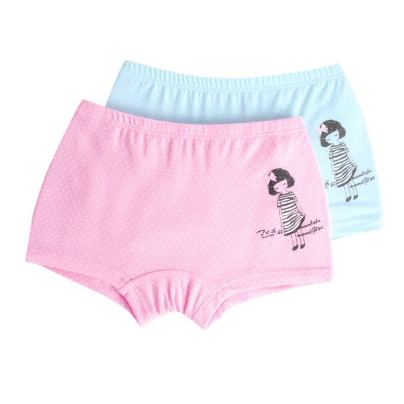 Meninas roupa interior crianças 2 pçs sólido algodão dos desenhos animados impressão calcinha boxer briefs shorts da criança crianças bottoms