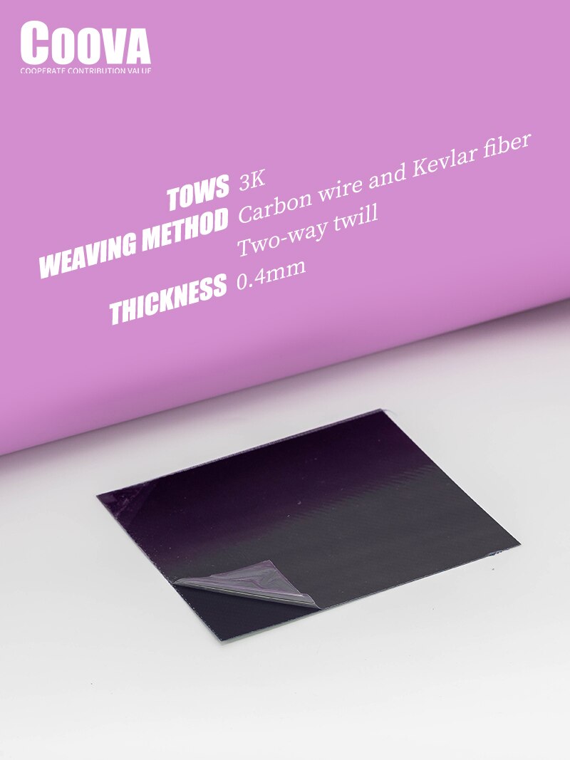 F505 COOVA Blue &amp; Carbon Fiber Sheet Twill Real Carbon Fiber Plate Board Sheet Epoxy Composite Thickness 0.4mm DIY Decoration