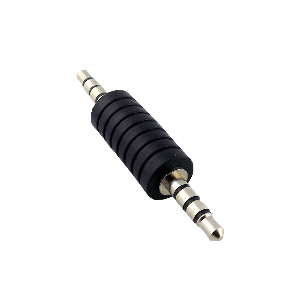 Adaptateur mâle vers mâle 3.5mm, 4 pôles TRRS stéréo, audio, sauna, téléphone, connecteur convertisseur nickelé, noir, 3.5mm, 1 pièce