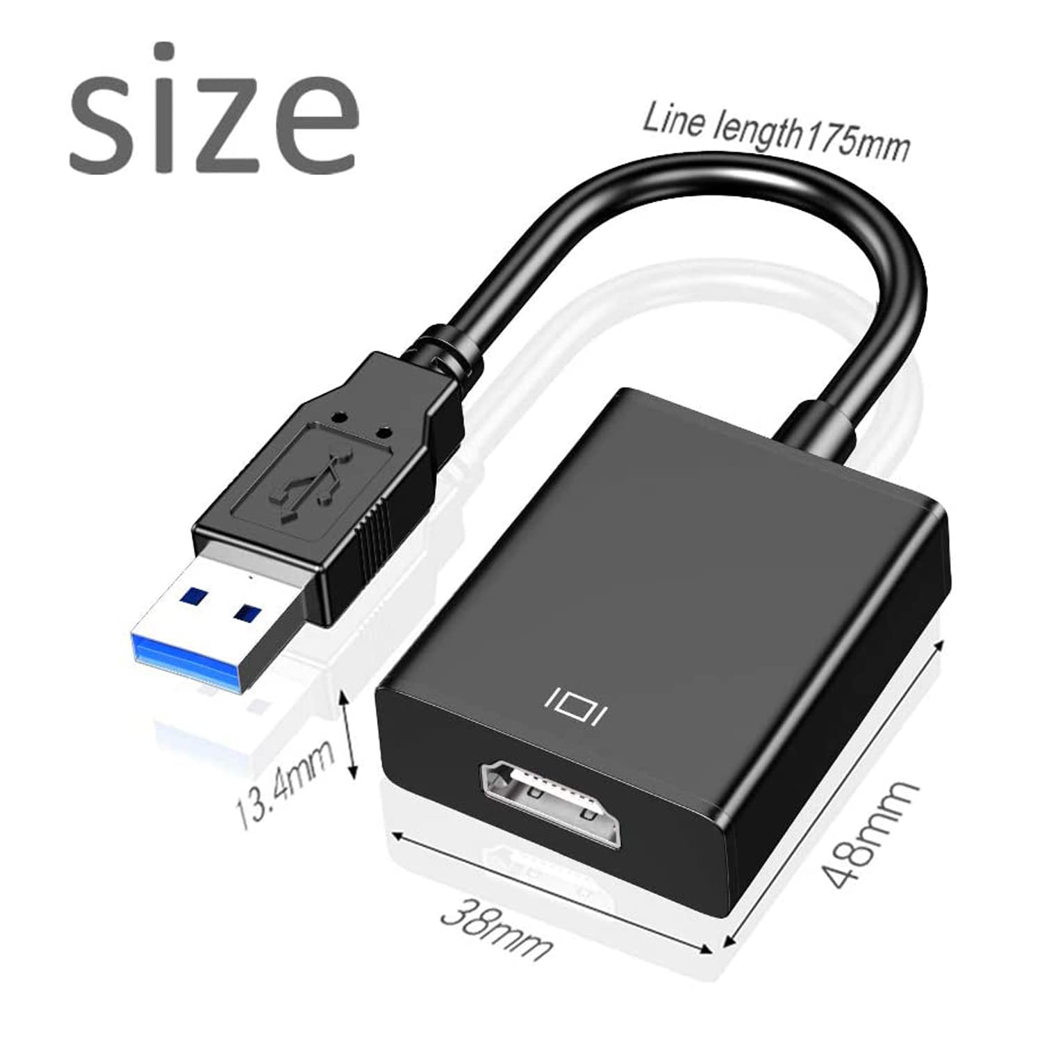 Adaptateur USB 3.0 vers HDMI 1080P, convertisseur USB 2.0 vers HDMI, carte vidéo externe pour PC portable HDTV