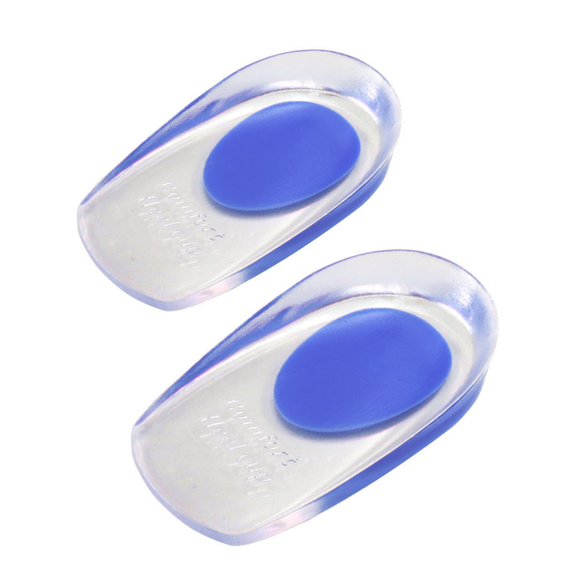 Silikon-Gel-Einlegesohlen, Schmerzheilungskissen, Knochensporn, Schmerzlinderung, Fersenpolster, verdickte, weiche, halbgroße Schuhsohle, Einlegesohle, Fersenpolster: Blau