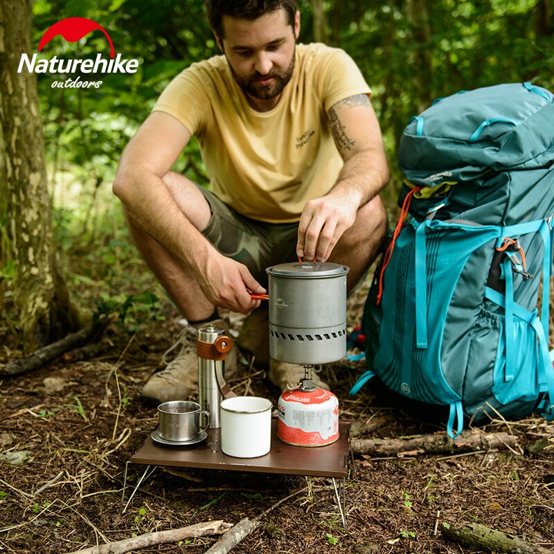 Naturehike foldbart campingbord aluminiumslegering udendørs holdbart letvægts rustfrit stål skrivebord bærbart te bord  nh17 z 001- l