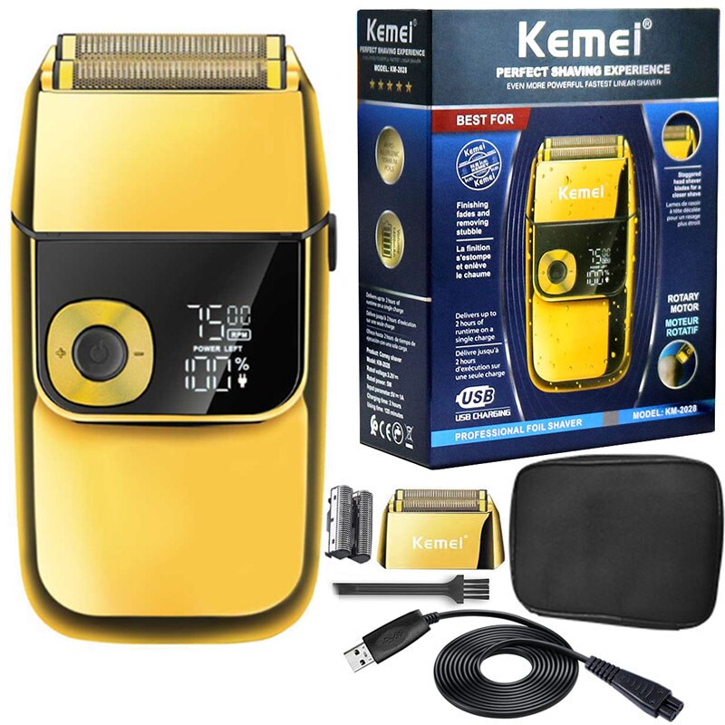 Kemei 2028 Kapper Professionele Baard Haar Scheerapparaat Voor Mannen Elektrisch Scheerapparaat Oplaadbare Elektrische Scheerapparaat Kaal Hoofd Scheren Machine