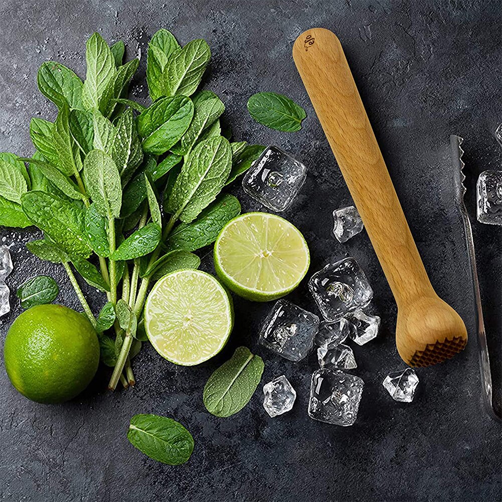 Cocktail Muddler Bar Houten Mojito Stamper Ijs Crusher Met Verpletterende Hamer Diy Drinken Fruit Muddler Verpletterd Ijs Bar Tool