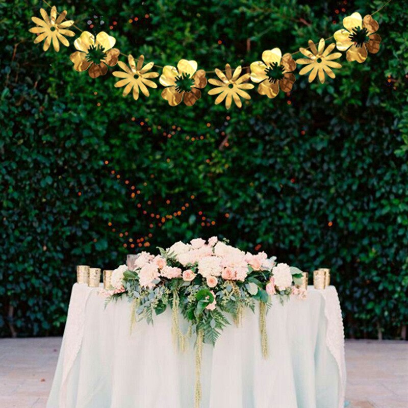 Flor guirlandas papel de casamento banner aniversário bunting pennant chuveiro do bebê guirlanda bandeira pano de fundo parede decoração de festa suprimentos