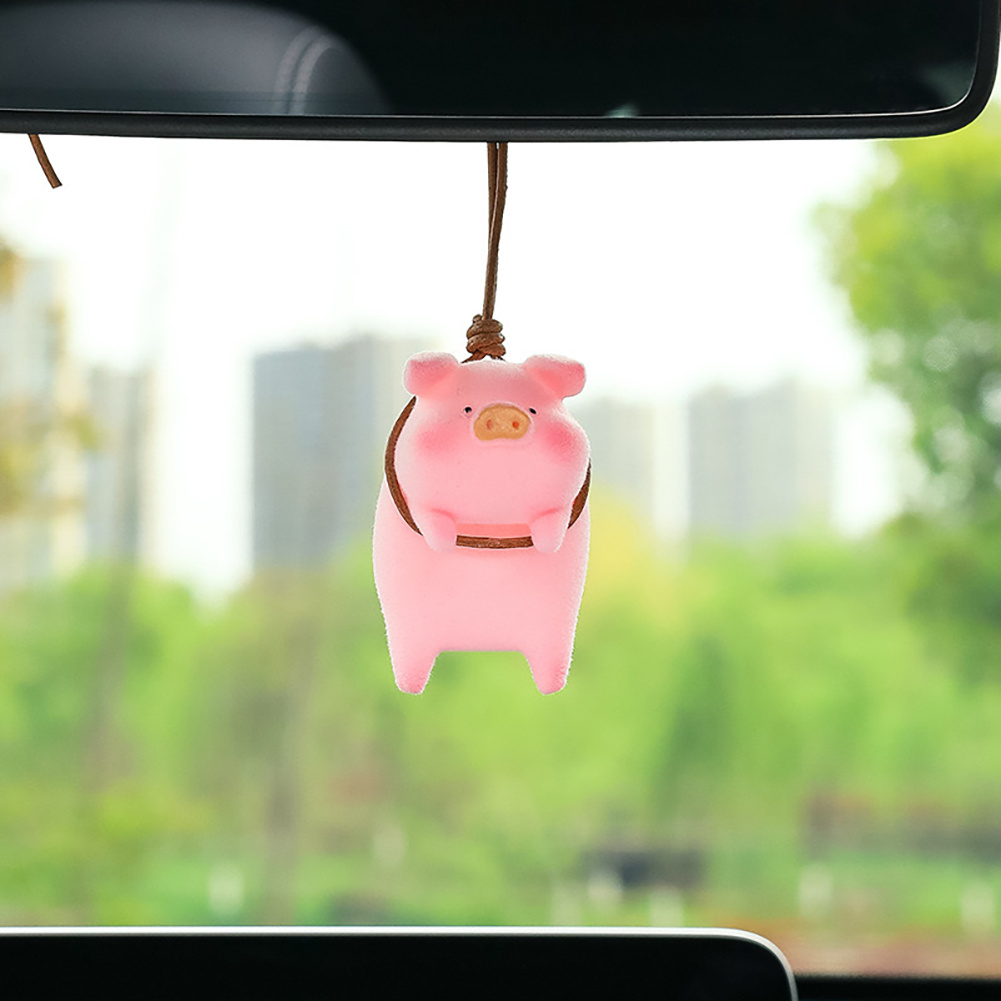 Cute Pig Car Accessorie Swing Pig Car Pendant Auto Rearview Mirror Pendants Birthday Auto Decoraction Ornament