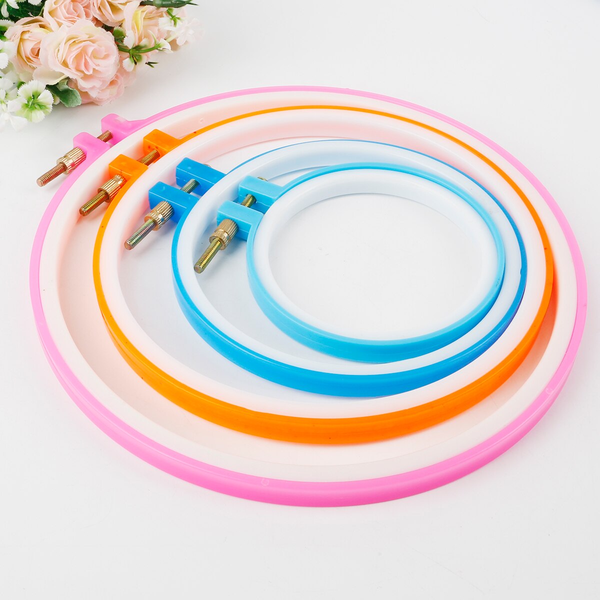 9-28cm Plastic Frame Hoop Circle Embroidery Round Machine Bamboo For Cross Stitch Hand DIY Household Craft Sewing Needwork Tool