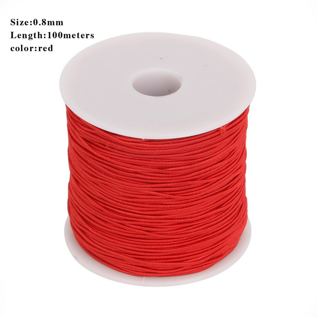 Dia cordon élastique rond en perles de 0.8/1.2/1.5mm, fil extensible, ficelle/corde pour fabriquer des colliers, Bracelet, fourniture de matériel bijoux à bricoler soi-même: Red 100m