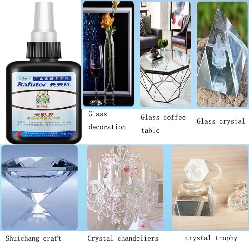 50g glas sterke lijm geen sporen reparatie glaslijm, kan worden gebruikt voor autoglas, eettafel, lijmlijm voor glazen tafel