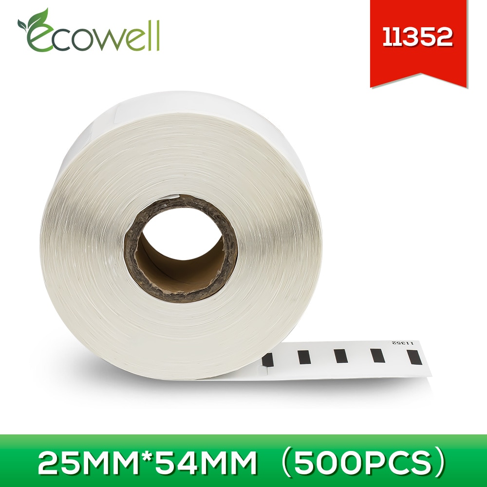 Ecowell 1Roll 500Pcs Label 11352 Compatibel Lw 11352 Label Roll Vervangen Voor Dymo Labelwriter 400 450 450turbo Printer