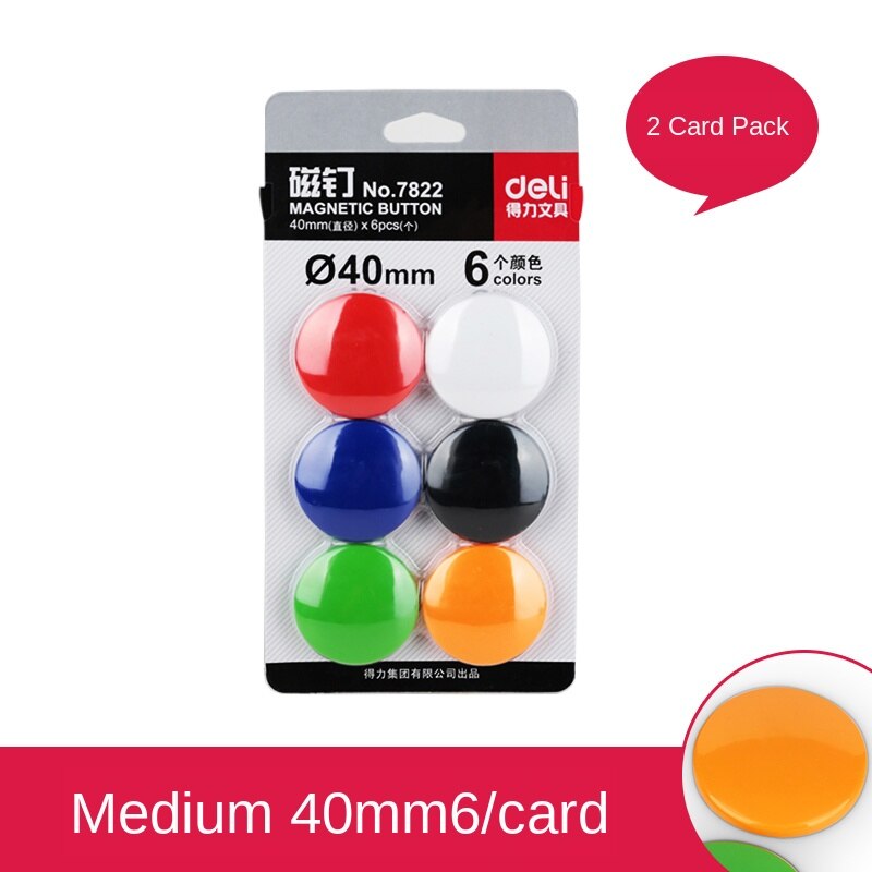 Whiteboard Magnetische Nail Whiteboard Magnetische Gesp Kleurrijke Schoolbord Stickers Magneti Leermiddelen Magnetische Sucker: D40mm6pcs