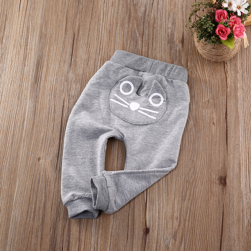 Baby Jongens Meisjes Leuke Kat Kitten Broek Harembroek Bodems Kleding 3-24M