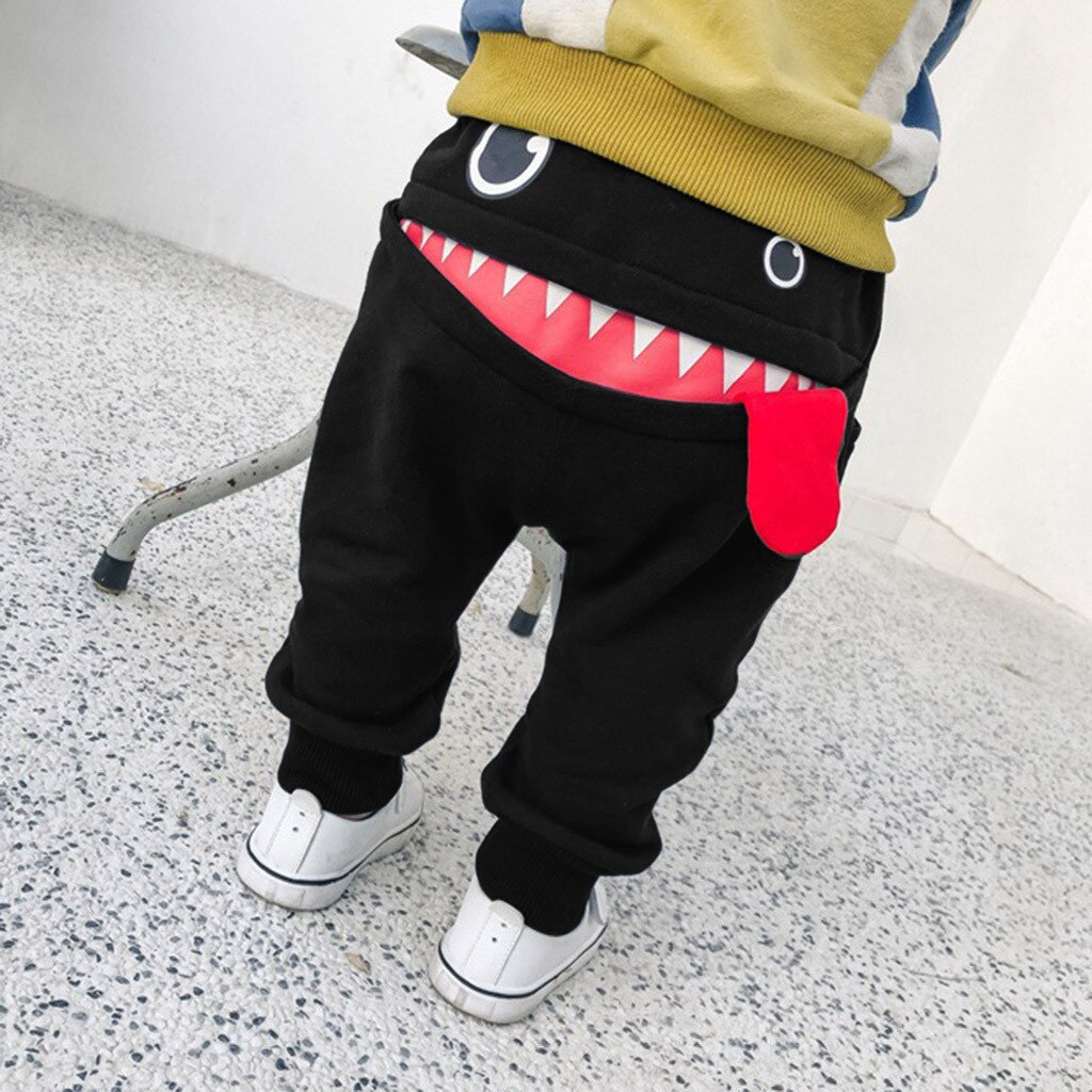 La ropa de los niños pantalones bebés, niños niñas de dibujos animados lindo tiburones lengua pantalones Harem Pantalones ropa