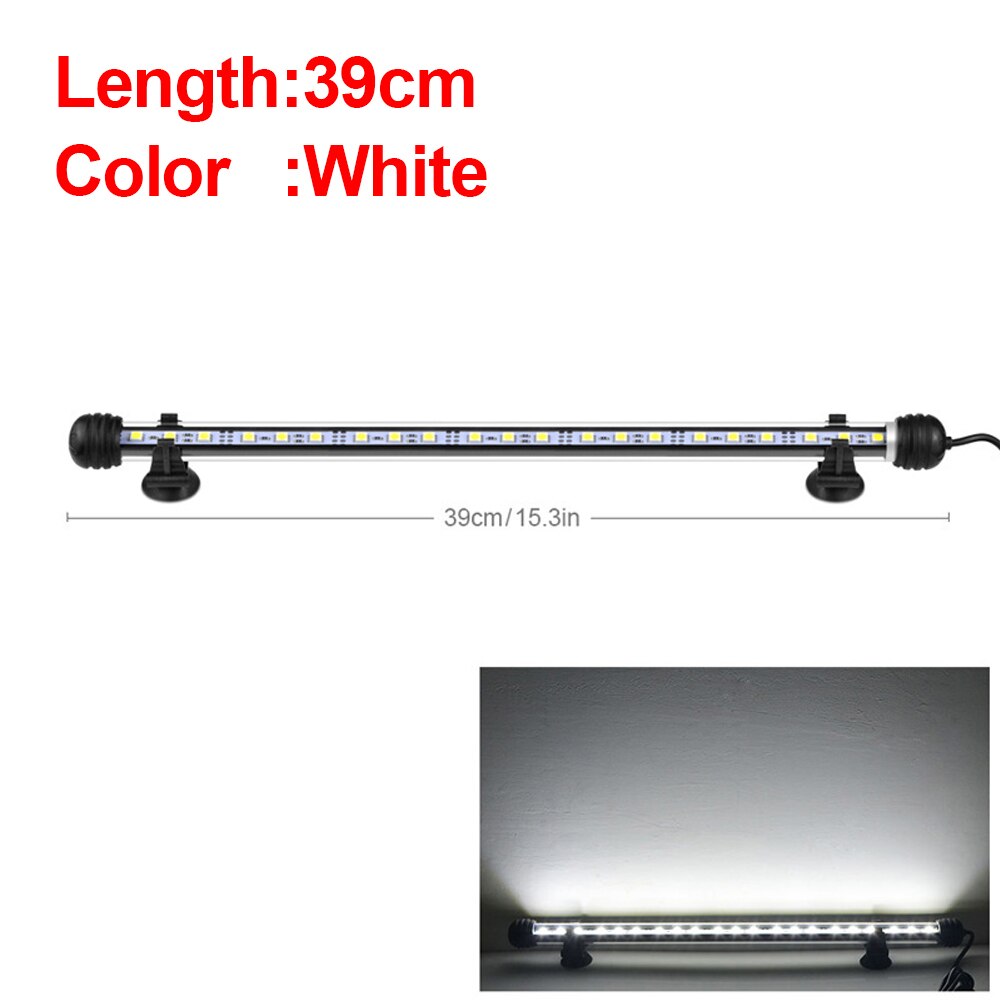 Aquarium light Fish Tank LED lighting For Aquarium Aquatic Pant Grow lamp 19-49cm Aquariums Decoration Fishbowl Accessories 220V: 39cm-White