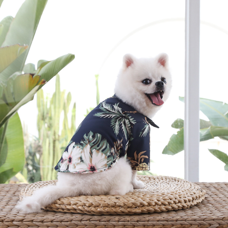 Mode Hawaiiaanse Strandstijl Hondenshirt Zomer Hondenkleding Ademend Kat Dun Shirt Leuke Print Puppy Vest Chihuahua Kleding