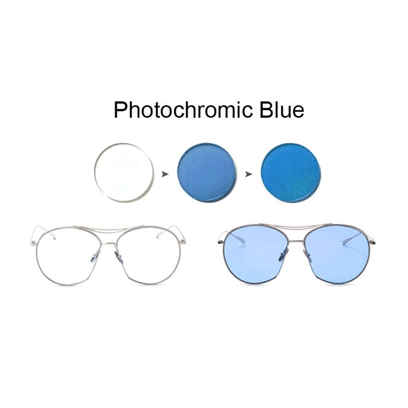 Lente de visión única fotocromática, lentes ópticas para gafas, color rosa o azul o púrpura, rango SPH-1,56 ~ + 1,61 Max CLY-8,00, 6,00/6,00