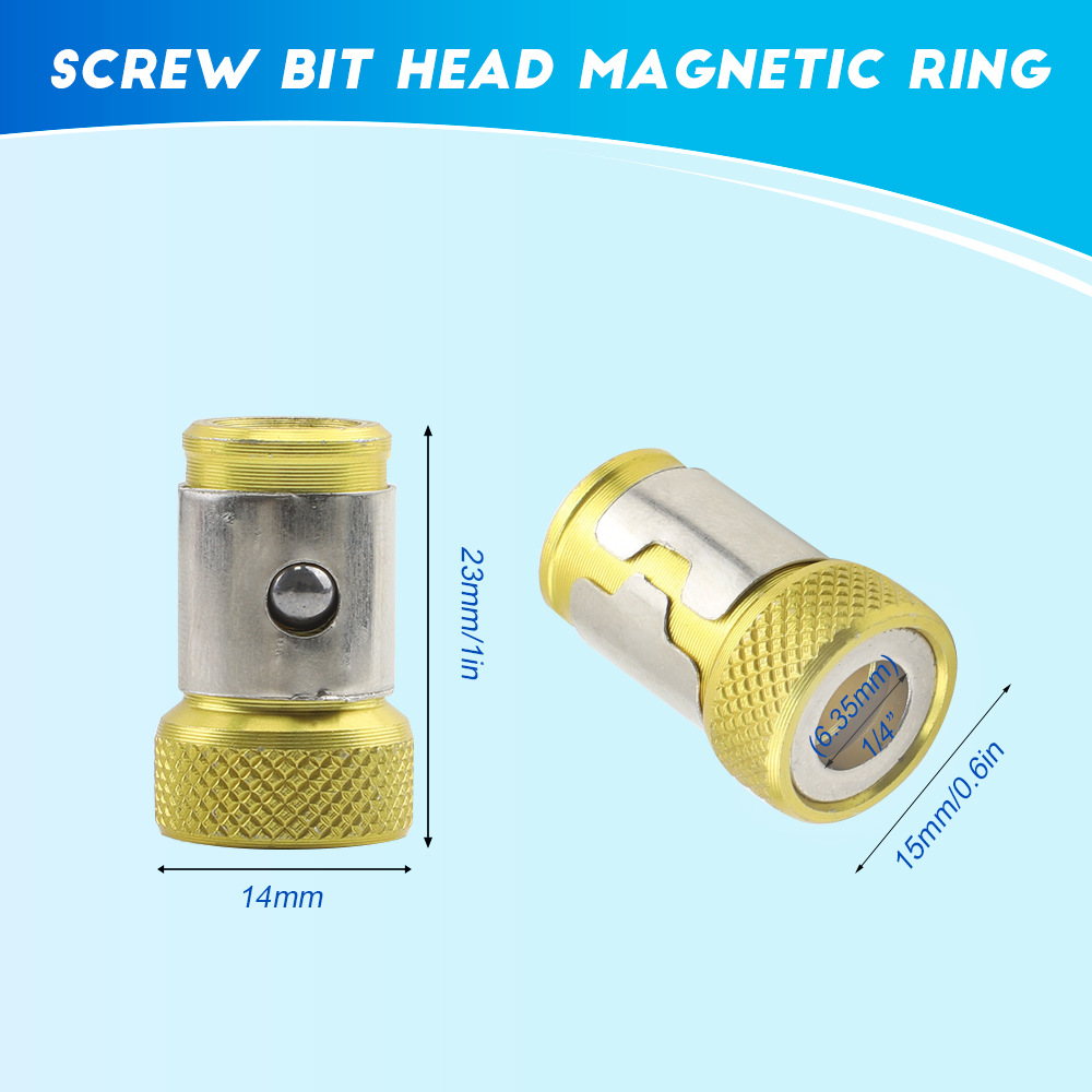 Magnetische schroefring Metalen bit Sterke magnetiseurringschroef Magnetische houders voor 1/4 inch/6,35 mm schroevendraaier Krachtige bits