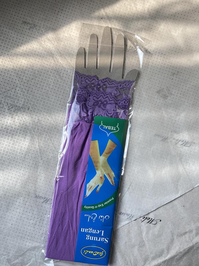 Manchettes en dentelle pour femmes du moyen-orient, manches musulmanes, couvre-bras islamique, gants arabes, tissu extensible, chauffe-bras élastique: Purple