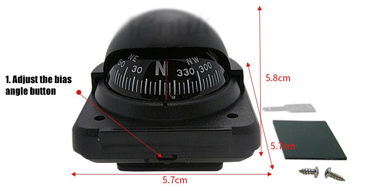 Automobile Vehicle Outdoor Direction Guidance Tool Adhesive Compass Car Interior Decor Plastic Navigation Compass Ball