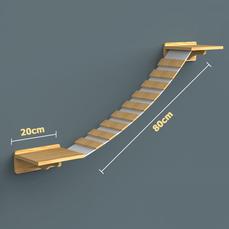 Houten kitten klimladder, aan de muur bevestigd katten klimrek, springplatform, doe-het-zelf huisdier kat klimmuur hangend klimgereedschap