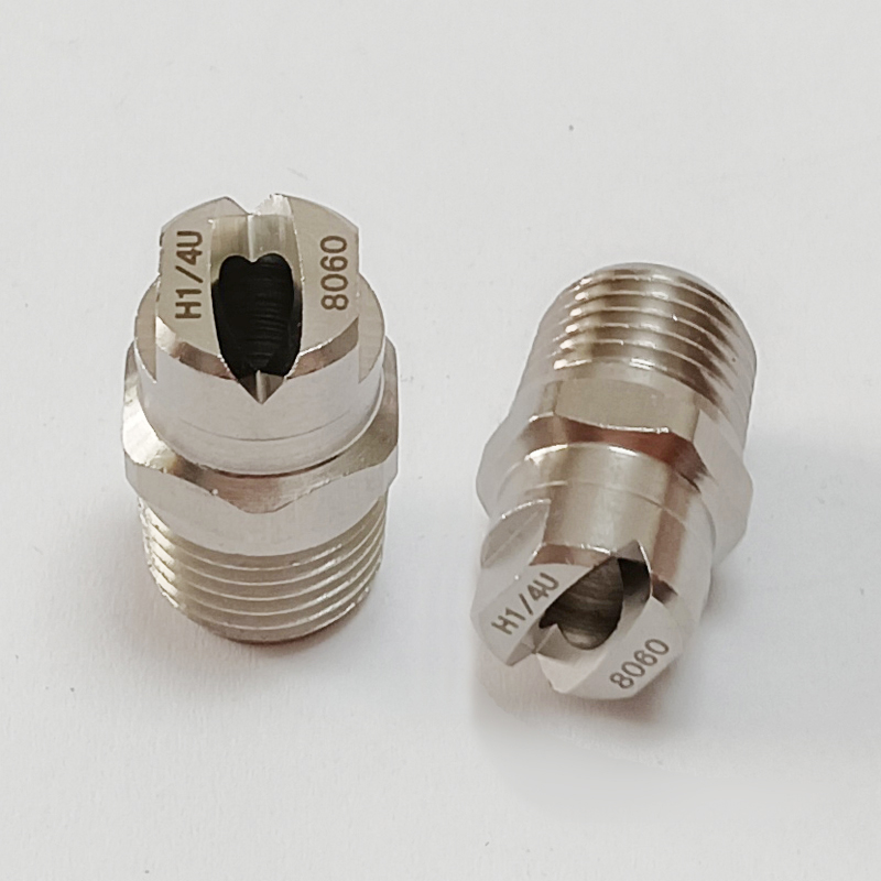 1/4 "stainless steel flat fan cleaning nozzle with spary angle of 80/90 degrees.