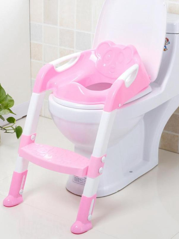 Folding Baby Potty Training Seat With Adjustable Ladder Toilet Training Potties Children Safety Handle Bowl Potties 2022