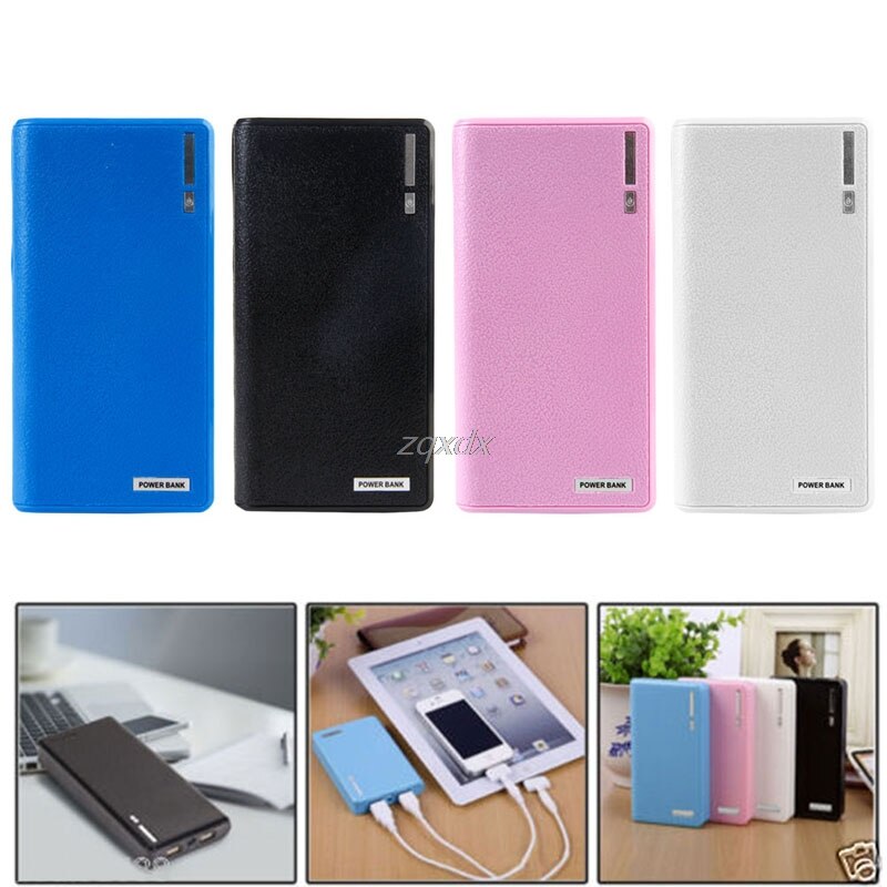 Dupla usb power bank 6x18650 caixa de carregador bateria backup externo para o telefone whosale & dropship