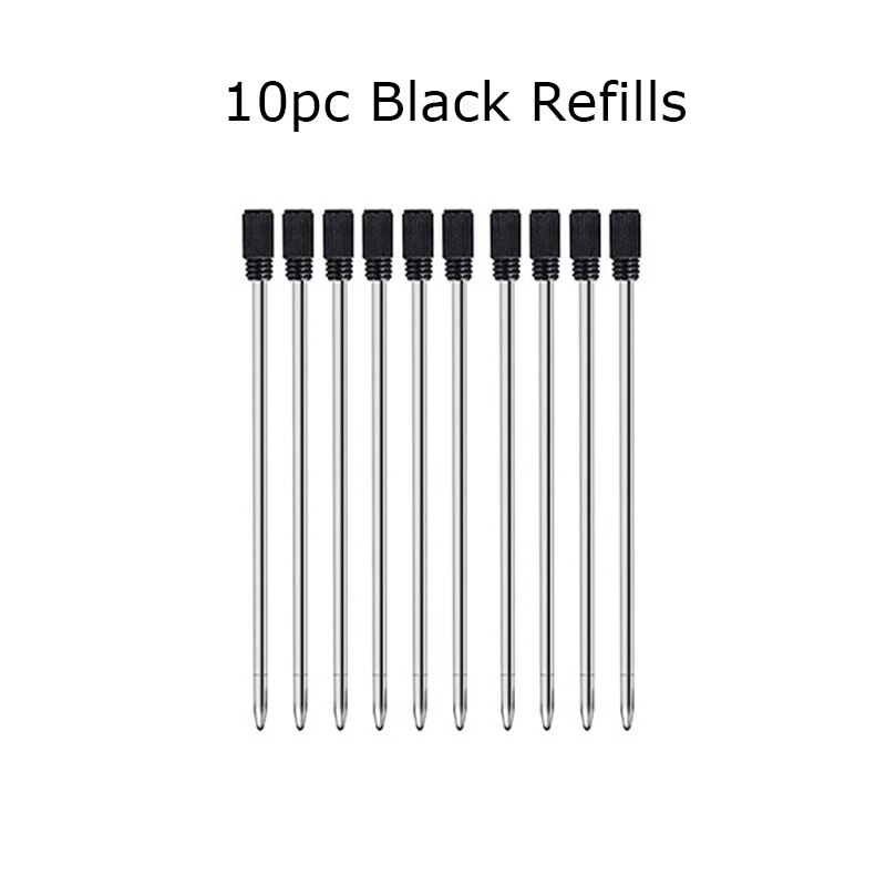 6 In 1 Multi Tool Pen Multifunction Screwdriver Precision Ruler Caliper Ballpoint Pens for Phone Touch Creativity Level Meter: 10pc Black Refills