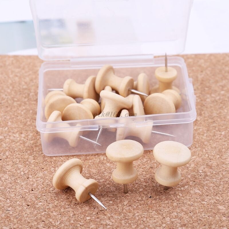 Chinchetas de madera de corcho Nautral, 15 Uds., chinchetas de tablero, tachuelas de dibujo para pared de fotos, suministros escolares de oficina