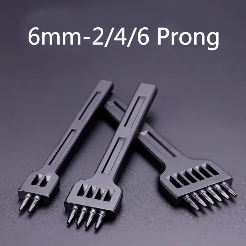 DIY leather tool alloy steel row punch leather punch round punch diamond cut punch hand stitch threading punching: 6mm set