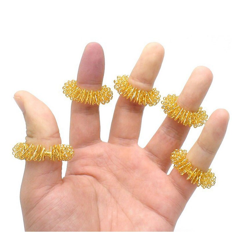 mini finger massage ring golden finger ring massager