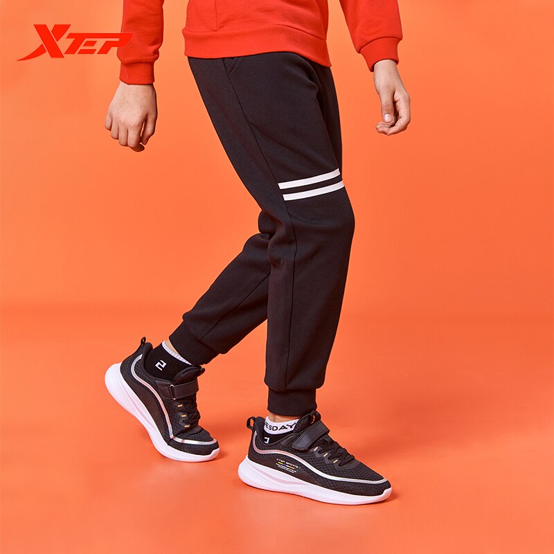 Xtep kinderbroek herfst jongens casual plus fleece broek comfortabele warme sportbroek 680325639013