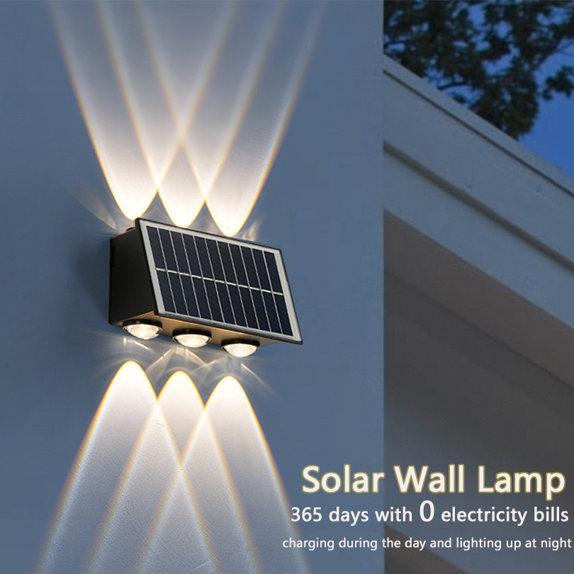 Zonne-Energie Wandlamp Buiten Waterdicht Zonne-Energie Licht Op En Neer Verlichten Huis Tuin Decoratie Buiten Zonnelichten