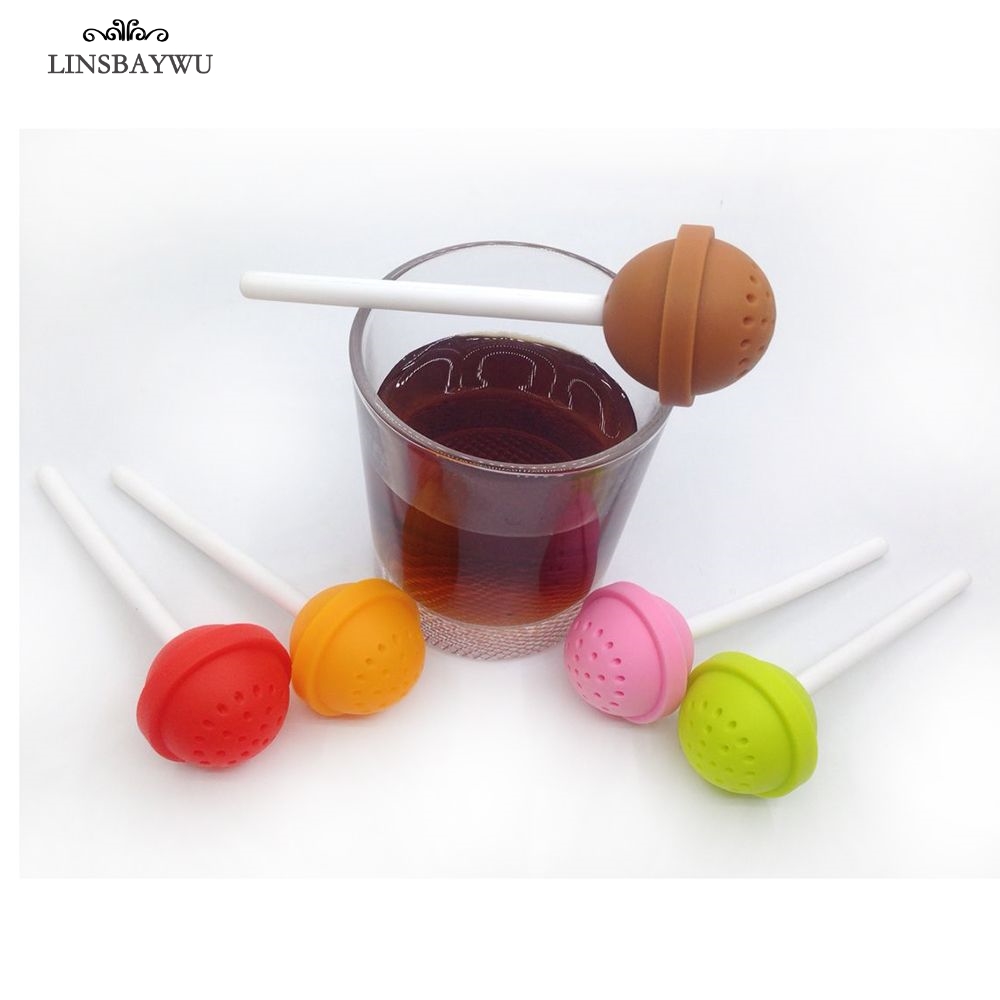 LINSBAYWU Silicon Zoete Thee-ei Candy Lollipop Losse Blad Mok Zeef Cup Steeper