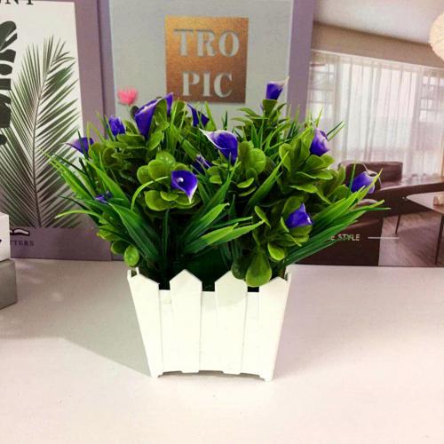 Kunstig potteblomst callalily potteplanter bonsai diy hjem stue kontorindretning havebord dekoration lotus planteindretning: Lilla blå