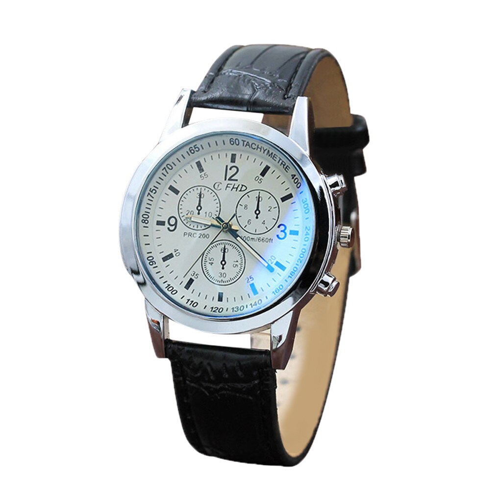 Mens Luxe Horloge Ray Glas Horloge Casual Neutrale Quartz Simuleert De Pols Horloge Business Horloge Reloj De Hombre