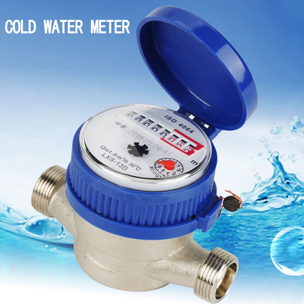 Cold Water Flow Meter 15mm 1/2" Garden Home Plastic Cold Water Meter Single Water Flow Dry Table Measuring Tools For Garden Home