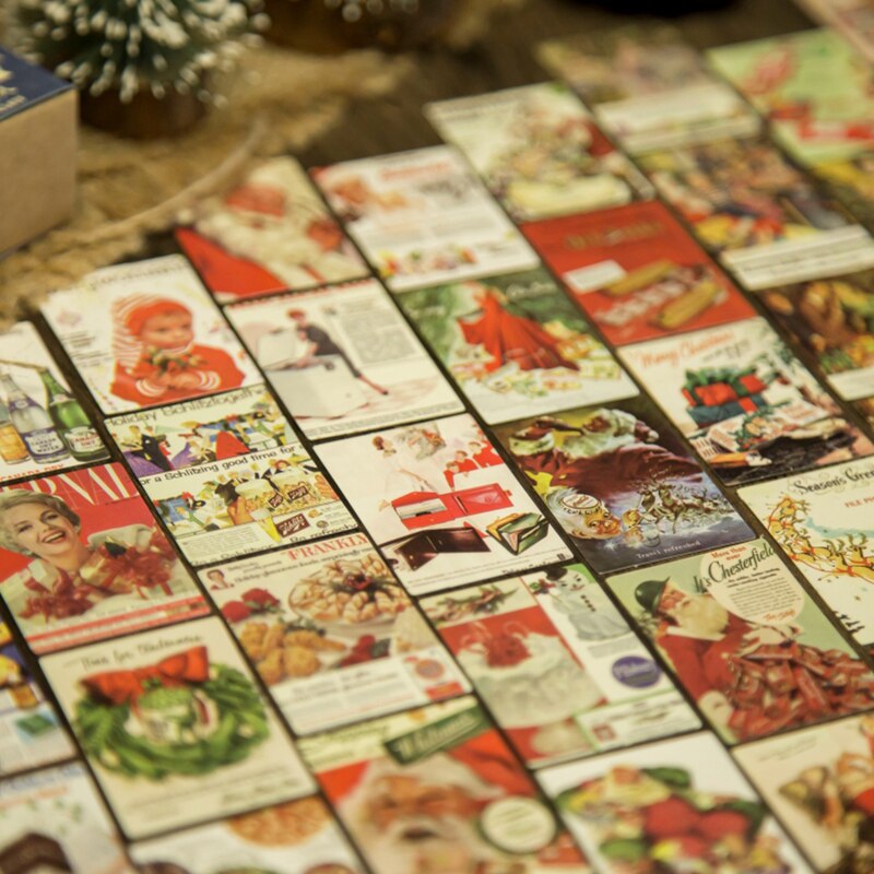 Mini livre de noël, 100 pièces, papier artisanal décoratif Vintage, pour Scrapbooking, planificateur, Journal intime