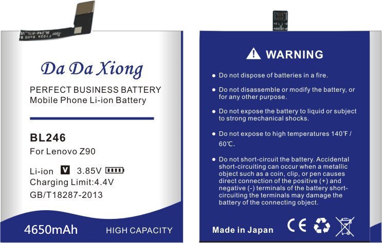 Da Xiong 4550mAh BL246 batería para Lenovo Vibe Shot vibración máxima Z90 Z90-3 Z90-7 para Lenovo Z90 batería