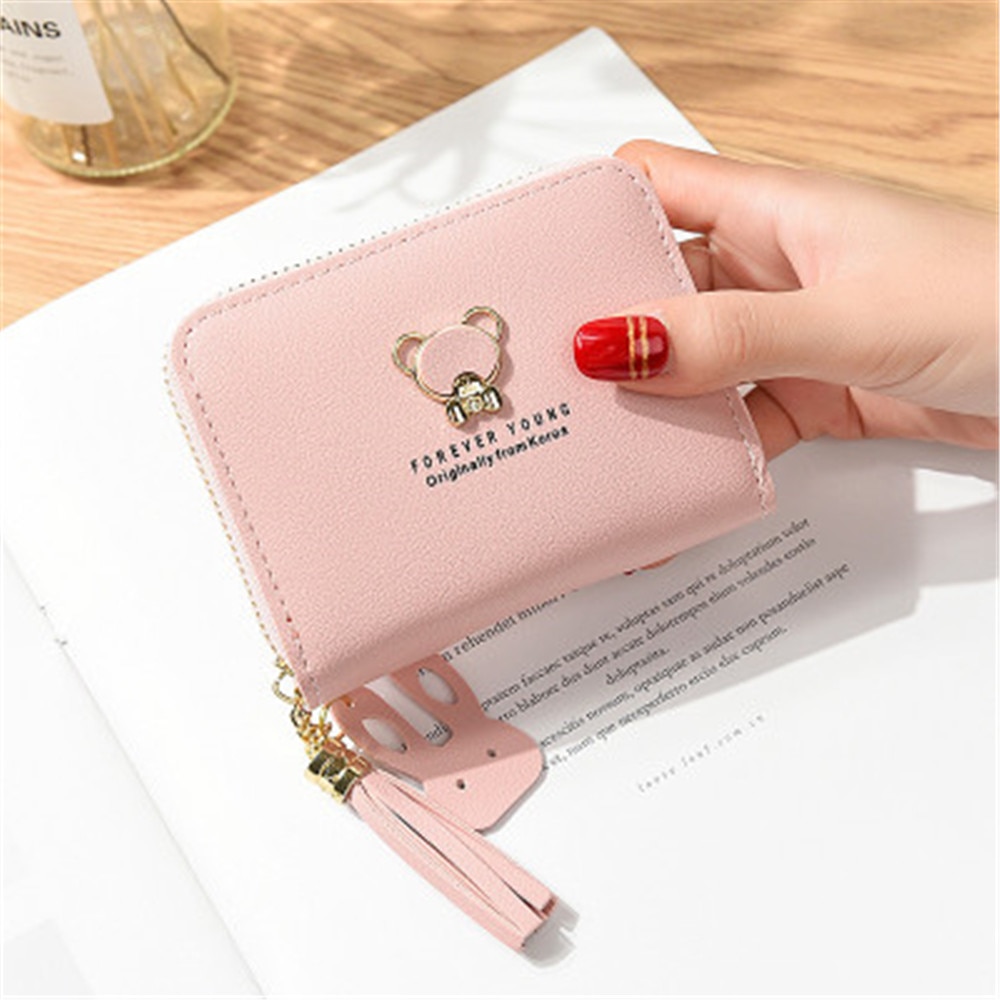 Petit portefeuille ours féminin à fermeture éclair | , porte-monnaie mignon femme, Mini sac à main japonais et coréen pour femmes