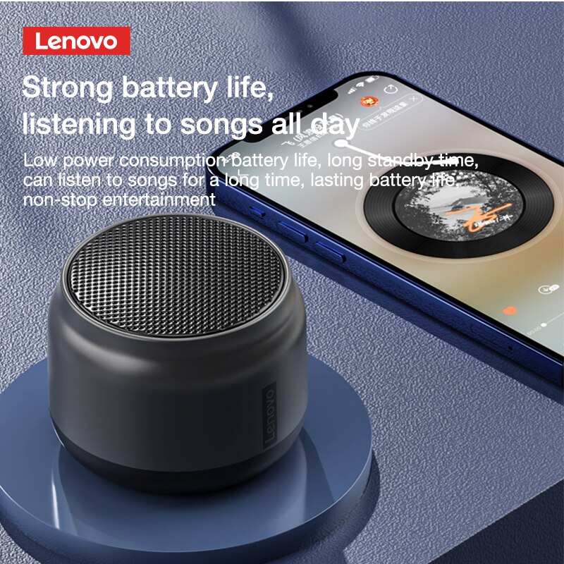Lenovo-altavoz inalámbrico K3 BT5.0, reproductor de Audio estéreo inalámbrico portátil, Sonido Envolvente 3D, micrófono