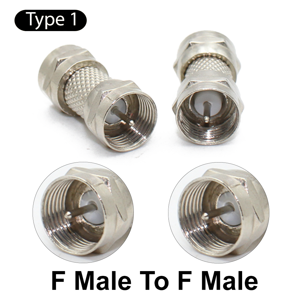 F tv aérea f macho fêmea adaptador ângulo reto rf conector coaxial 3way tipo t divisor cabo antena f combinação: Verde exército