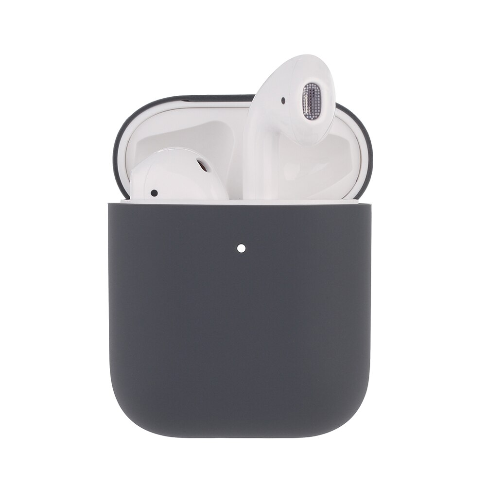 Casos de silicone macio para apple airpods 1/2 caso protetor bluetooth sem fio fone de ouvido capa para apple ar pods caixa de carregamento sacos: Gray