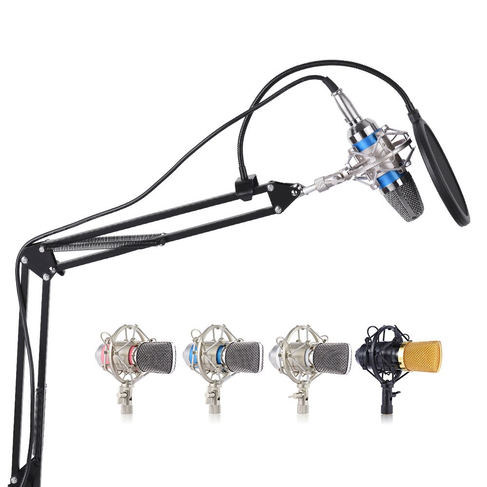 Professionele Broadcasting Studio Recording Condensator Microfoon Mic Kit Met Shock Mount Verstelbare Suspension Scissor Arm Stand