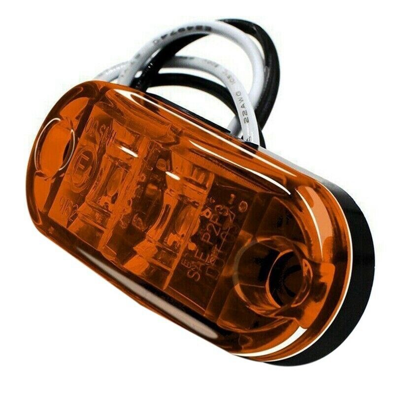 10X LED 2.5Inch 2 Diode Light Oval Clearance Trailer Truck Side Marker Lamp