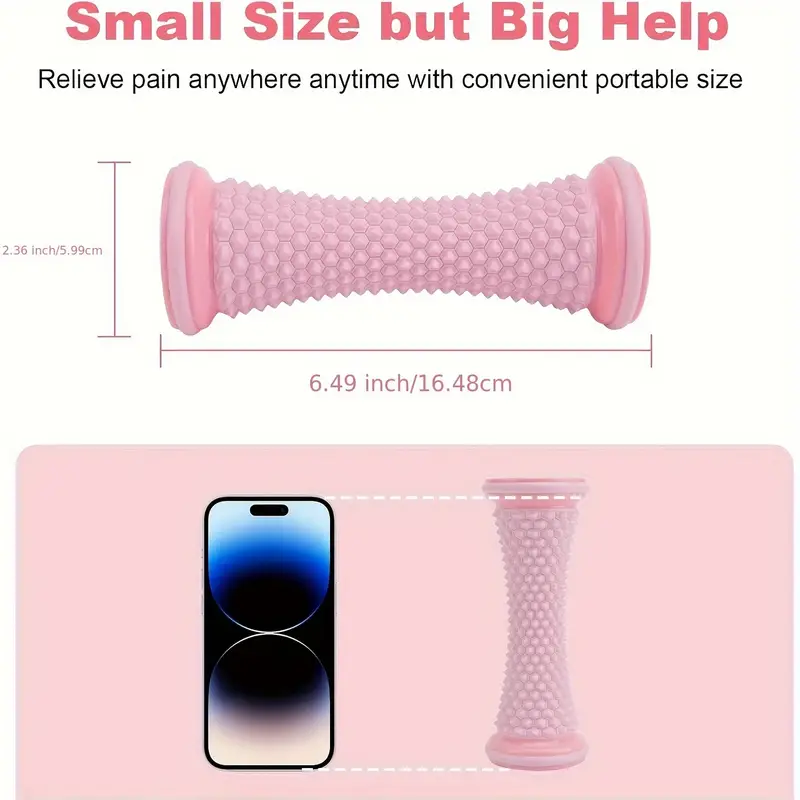 Portable Foot Massage Roller, Manual Suitable for Fitness, a Great for Holidays, Christmas, And Year.: Pink