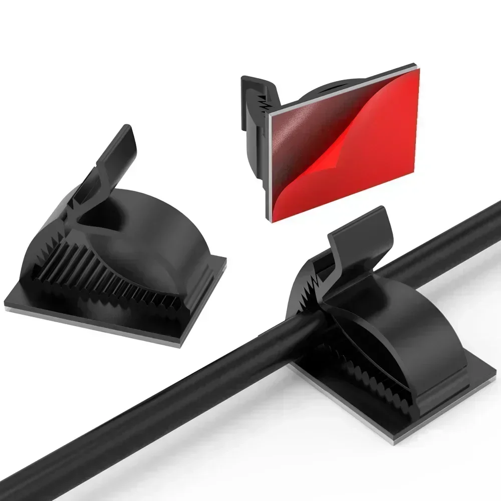 Selbstklebende Kabel-Organizer-Clips, verstellbar, für den Schreibtisch, ordentliches Kabel, Kabelmanager, Befestigungsklemme, USB-Kabel-Befestigungsclips für das Heimbüro