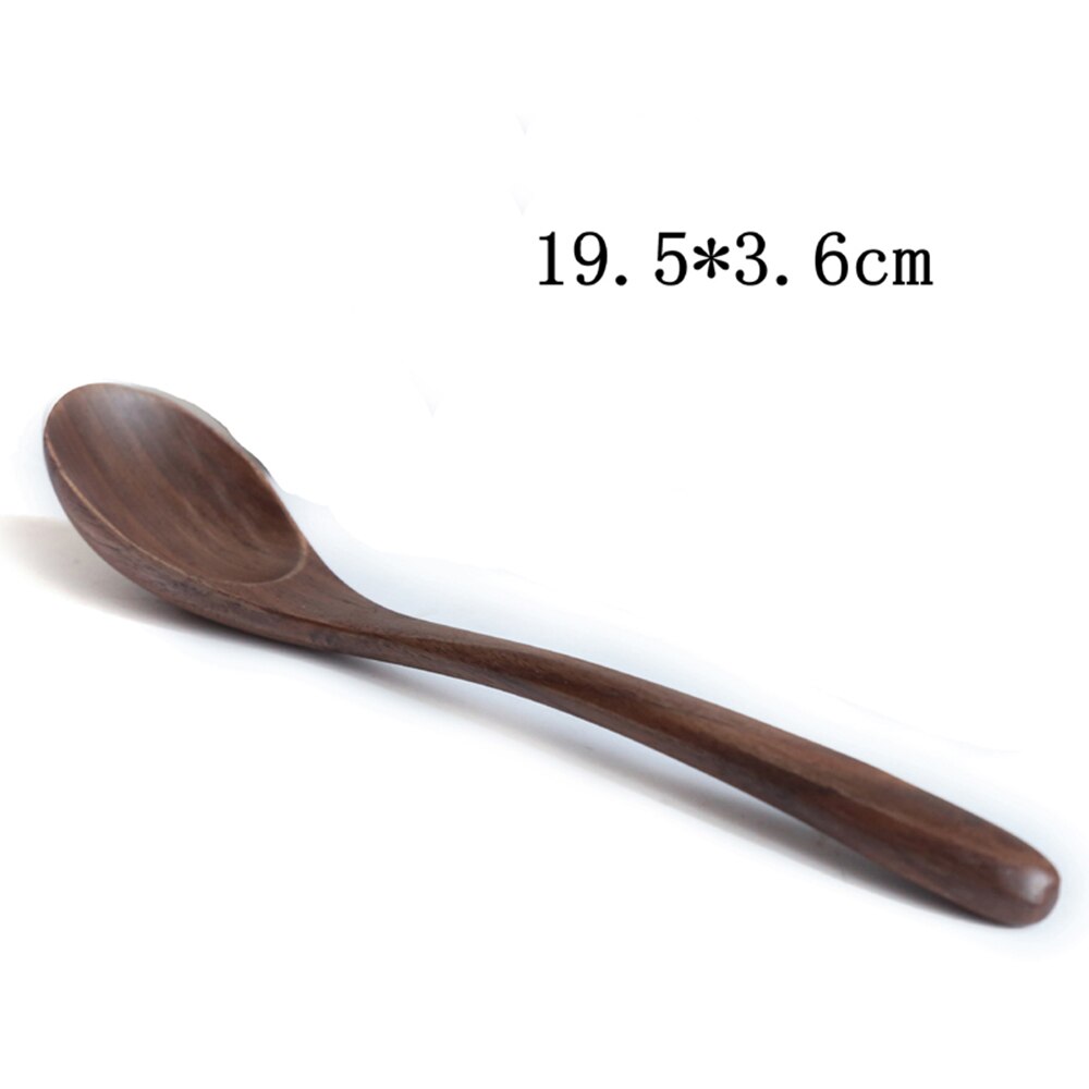 1 pc svarta valnötsskedar kafferöra lång skopa trä stor soppa ris spade honung te köksservis: 3
